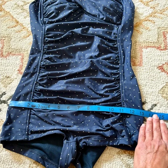 Seafolly Navy white dots retro style Swimsuit size 6 - Picture 13 of 16